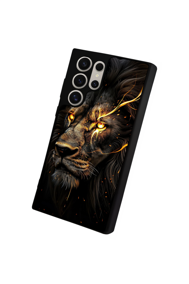 Samsung Galaxy S22 Ultra Uyumlu Aslan Tasarımlı Glossy Premium Kılıf