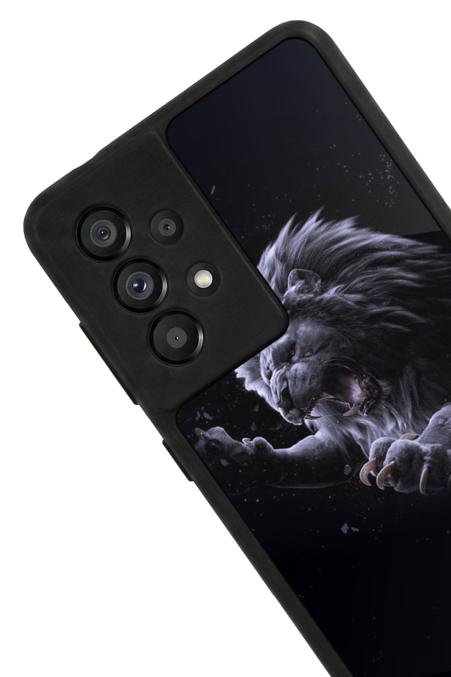 Samsung Galaxy A73 Uyumlu Aslan Tasarımlı Glossy Premium Kılıf