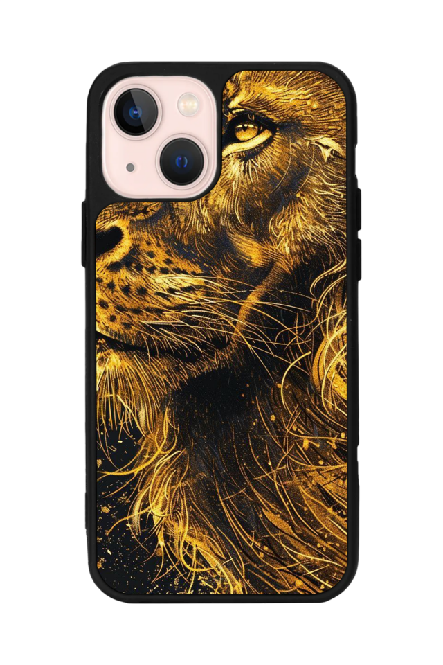 iPhone 14 Plus Uyumlu Aslan Tasarımlı Glossy Premium Kılıf