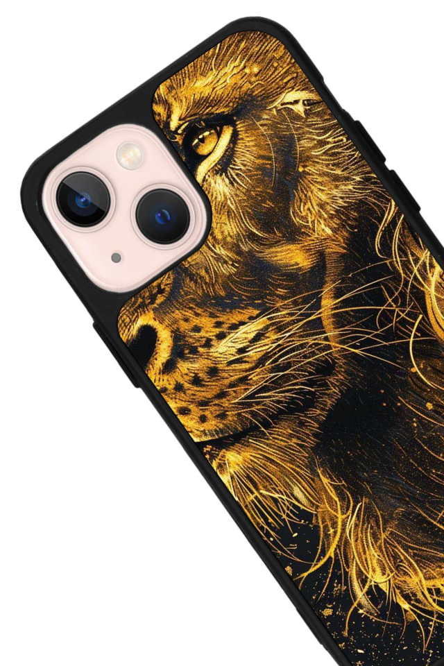 iPhone 14 Plus Uyumlu Aslan Tasarımlı Glossy Premium Kılıf