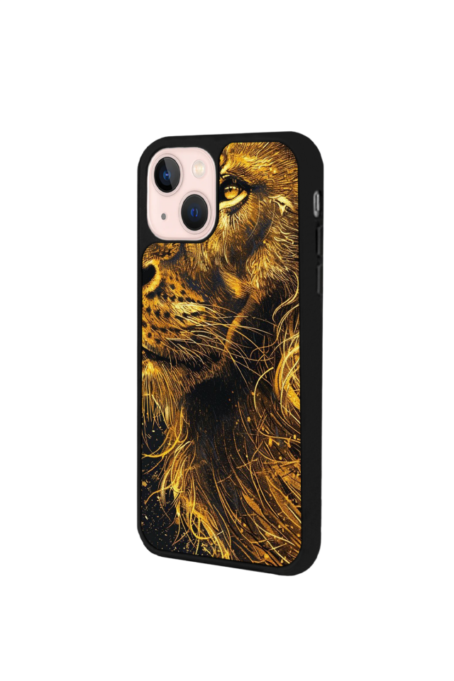 iPhone 14 Plus Uyumlu Aslan Tasarımlı Glossy Premium Kılıf