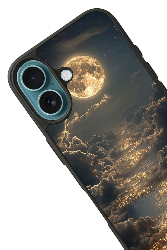 iPhone 16 Plus Uyumlu Ay Tasarımlı Glossy Premium Kılıf