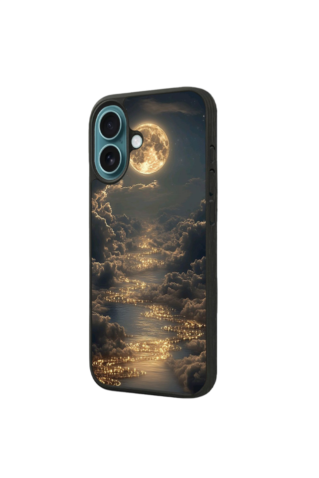 iPhone 16 Plus Uyumlu Ay Tasarımlı Glossy Premium Kılıf