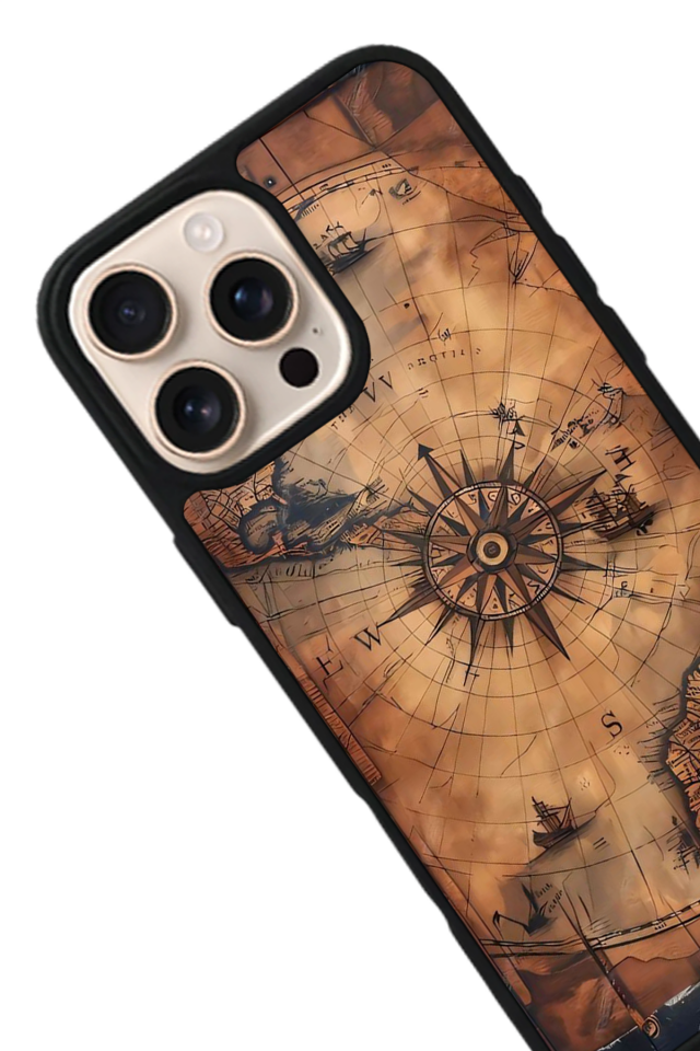iPhone 14 Pro Max Uyumlu Harita Tasarımlı Glossy Premium Kılıf