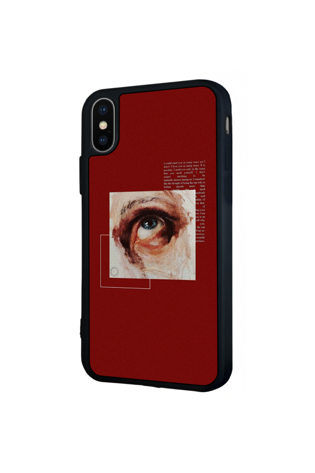 iPhone X/ XS Uyumlu Kirmizi Tasarımlı Glossy Premium Kılıf