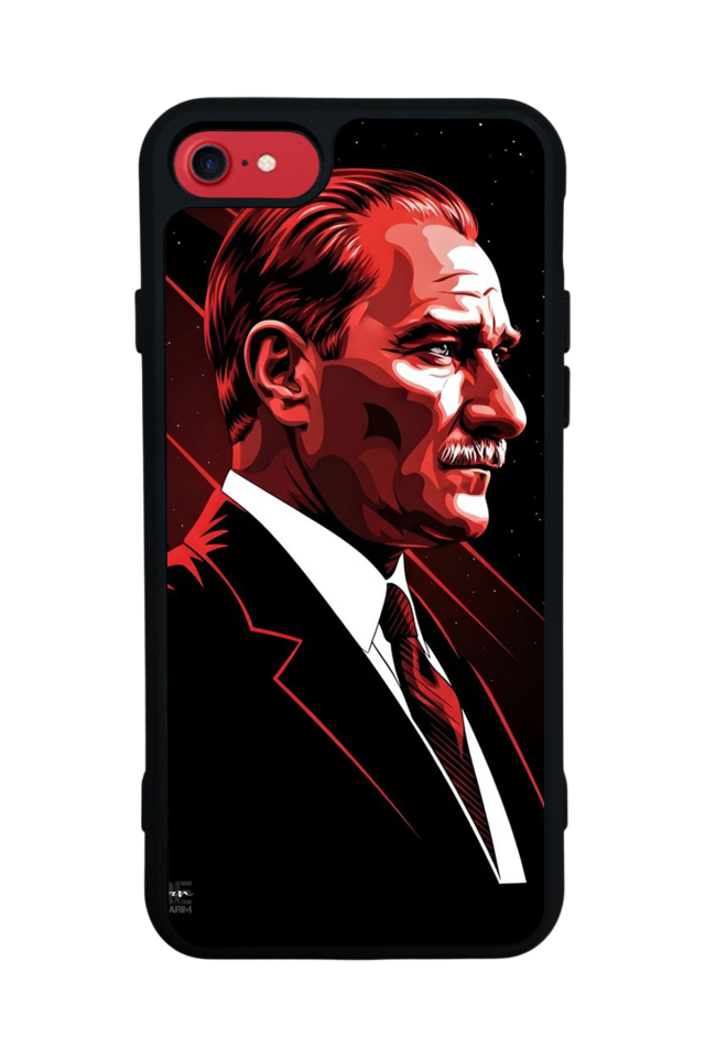 iPhone 8 Uyumlu Mustafa Kemal Ataturk Tasarımlı Glossy Premium Kılıf
