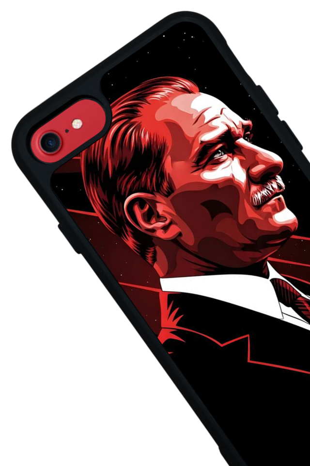 iPhone 8 Uyumlu Mustafa Kemal Ataturk Tasarımlı Glossy Premium Kılıf