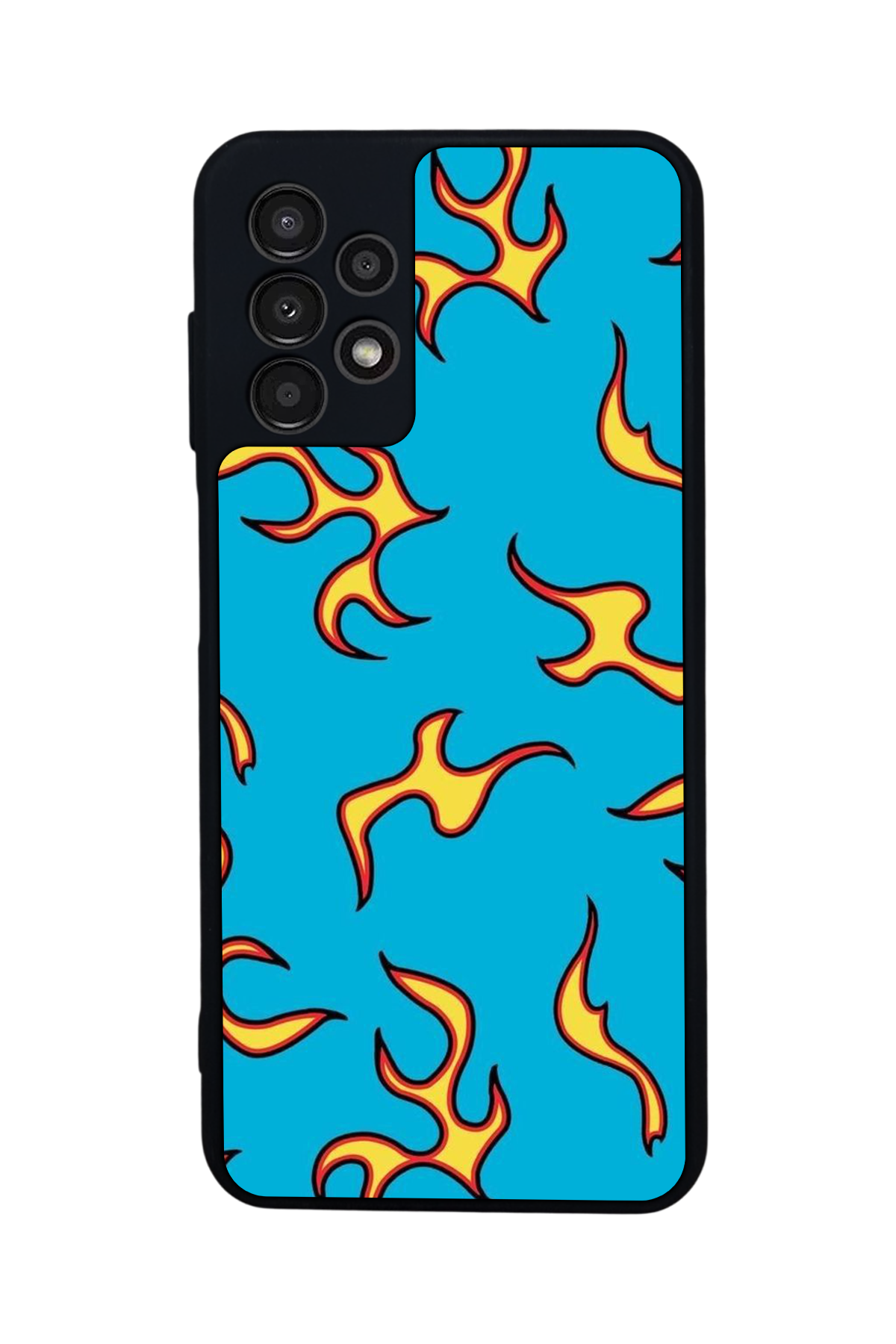 Samsung Galaxy A13 Uyumlu Retro Flame Patterns Tasarımlı Glossy Premium Kılıf