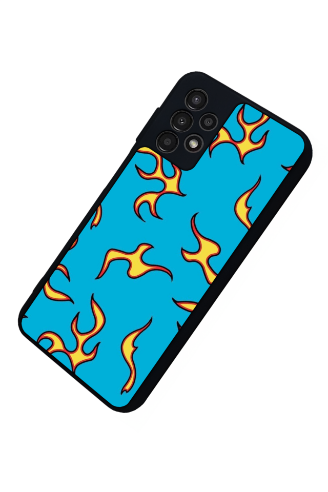 Samsung Galaxy A13 Uyumlu Retro Flame Patterns Tasarımlı Glossy Premium Kılıf