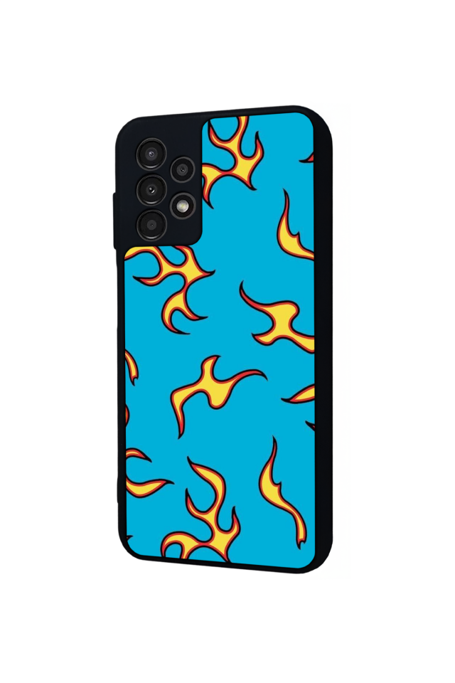Samsung Galaxy A13 Uyumlu Retro Flame Patterns Tasarımlı Glossy Premium Kılıf