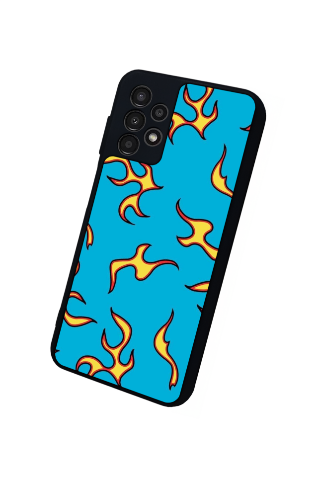 Samsung Galaxy A13 Uyumlu Retro Flame Patterns Tasarımlı Glossy Premium Kılıf