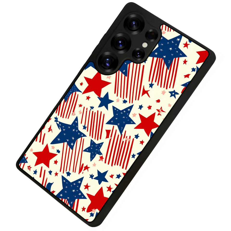 Samsung Galaxy S25 Ultra Uyumlu Retro Yildizlar Tasarımlı Glossy Premium Kılıf
