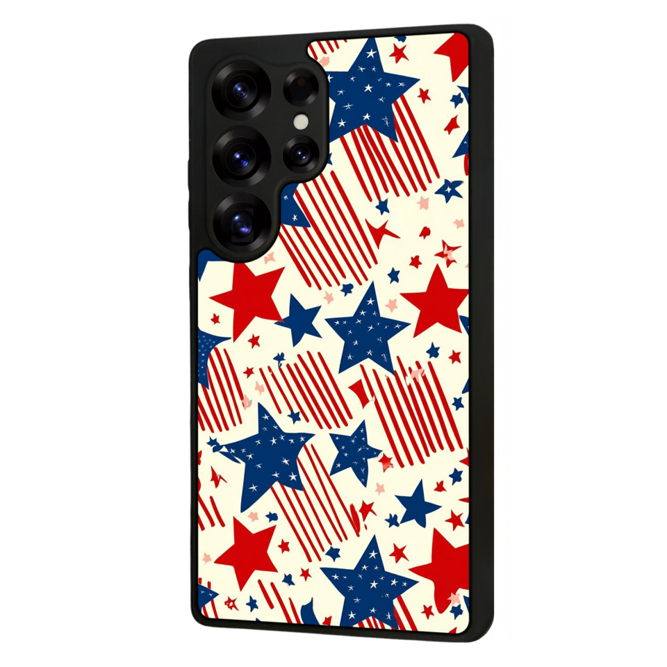 Samsung Galaxy S25 Ultra Uyumlu Retro Yildizlar Tasarımlı Glossy Premium Kılıf