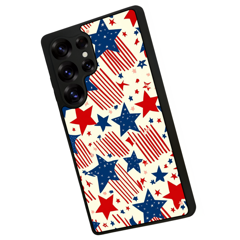 Samsung Galaxy S25 Ultra Uyumlu Retro Yildizlar Tasarımlı Glossy Premium Kılıf