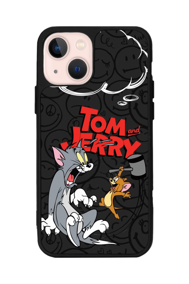 iPhone 13 Mini Uyumlu Tom And Jerry Tasarımlı Glossy Premium Kılıf