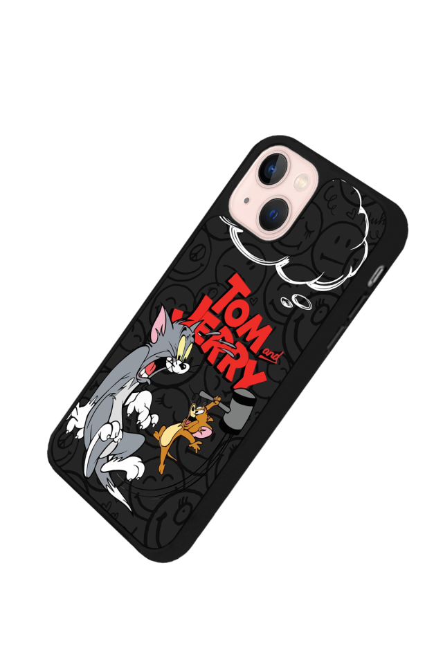 iPhone 13 Mini Uyumlu Tom And Jerry Tasarımlı Glossy Premium Kılıf