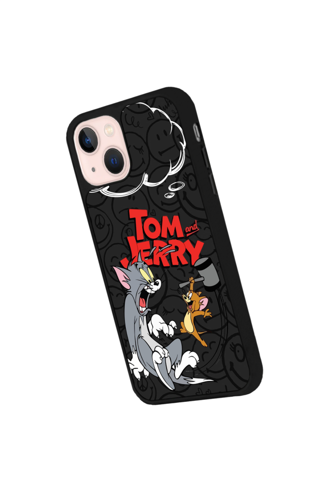 iPhone 13 Mini Uyumlu Tom And Jerry Tasarımlı Glossy Premium Kılıf