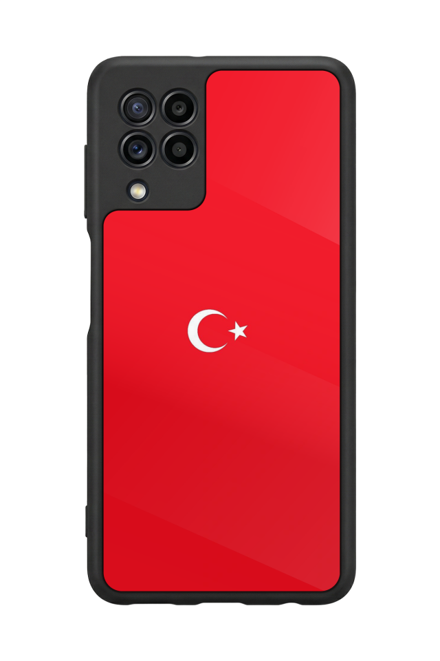 Samsung Galaxy M32 Uyumlu Türk Bayragi Tasarımlı Glossy Premium Kılıf