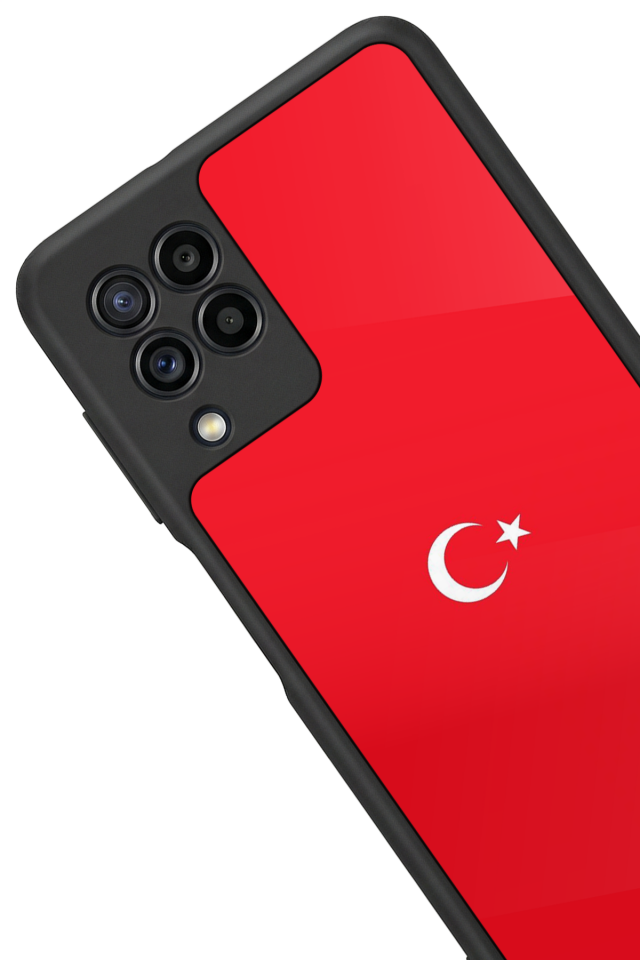 Samsung Galaxy M32 Uyumlu Türk Bayragi Tasarımlı Glossy Premium Kılıf