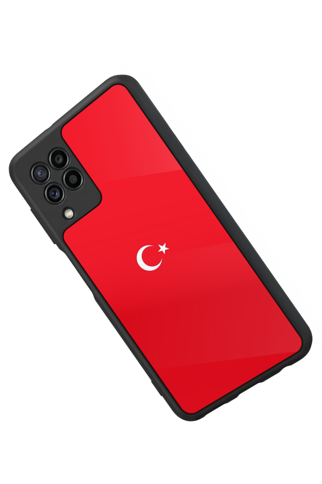 Samsung Galaxy M32 Uyumlu Türk Bayragi Tasarımlı Glossy Premium Kılıf