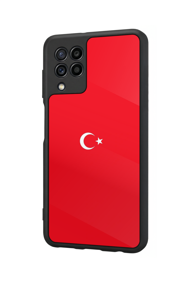 Samsung Galaxy M32 Uyumlu Türk Bayragi Tasarımlı Glossy Premium Kılıf