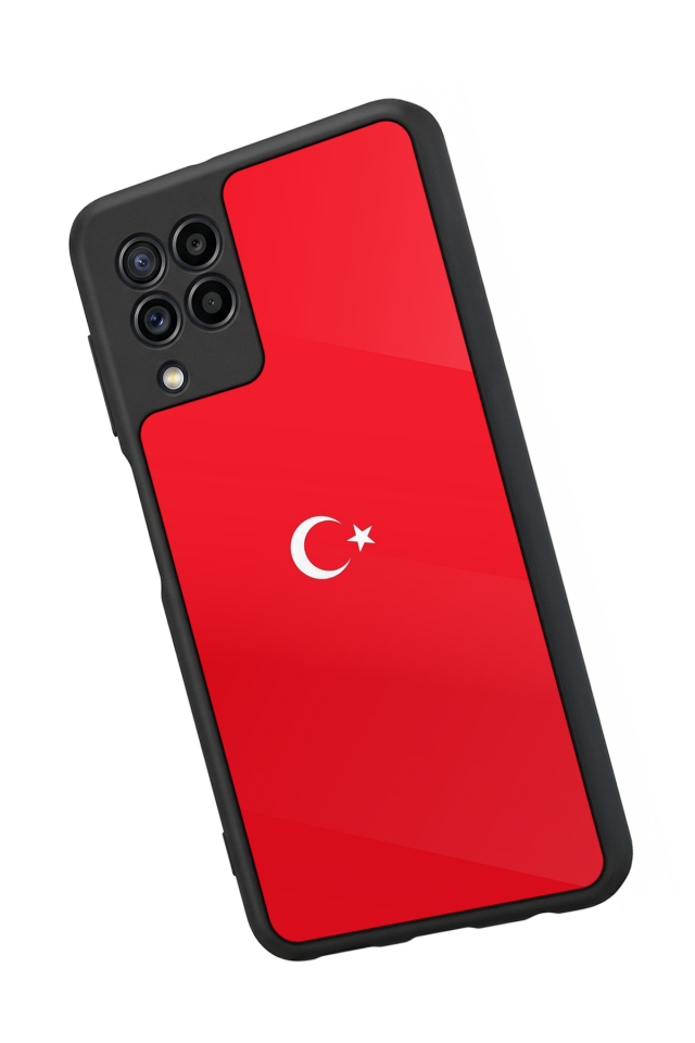 Samsung Galaxy M32 Uyumlu Türk Bayragi Tasarımlı Glossy Premium Kılıf
