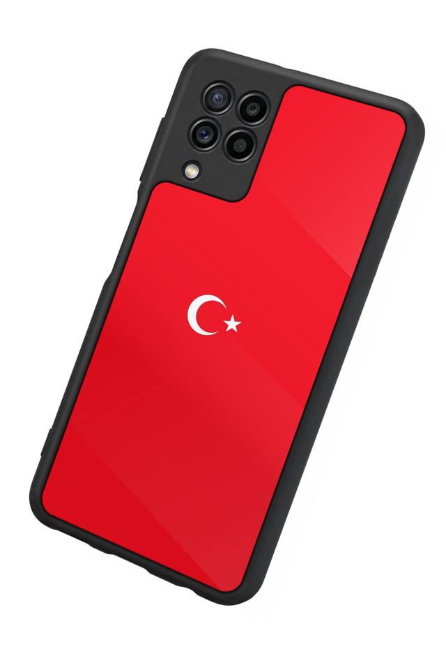 Samsung Galaxy M32 Uyumlu Türk Bayragi Tasarımlı Glossy Premium Kılıf