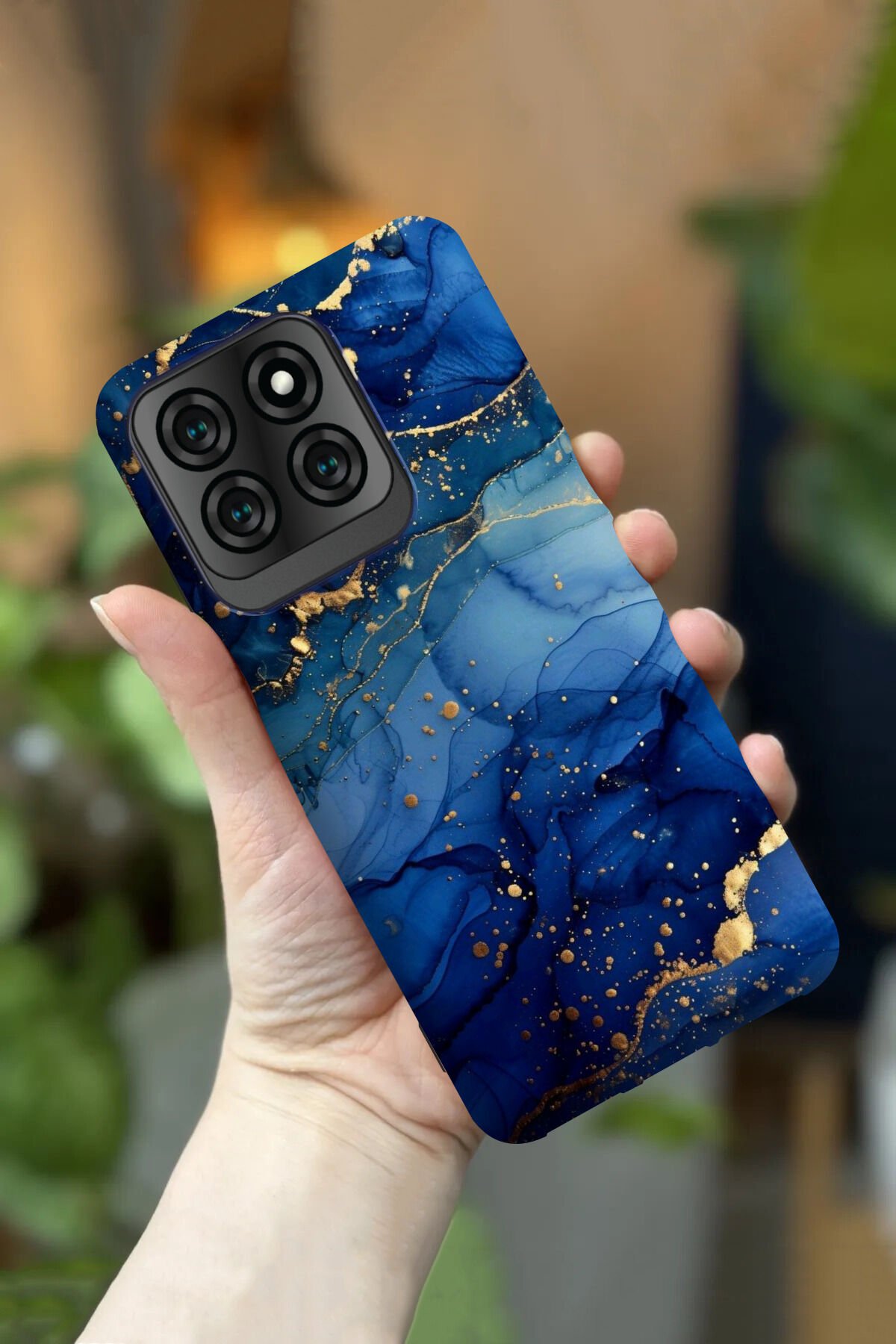 Reeder S71 Uyumlu Kamera Korumalı Mavi Mermer Desenli HD Baskılı Silikon Kılıf