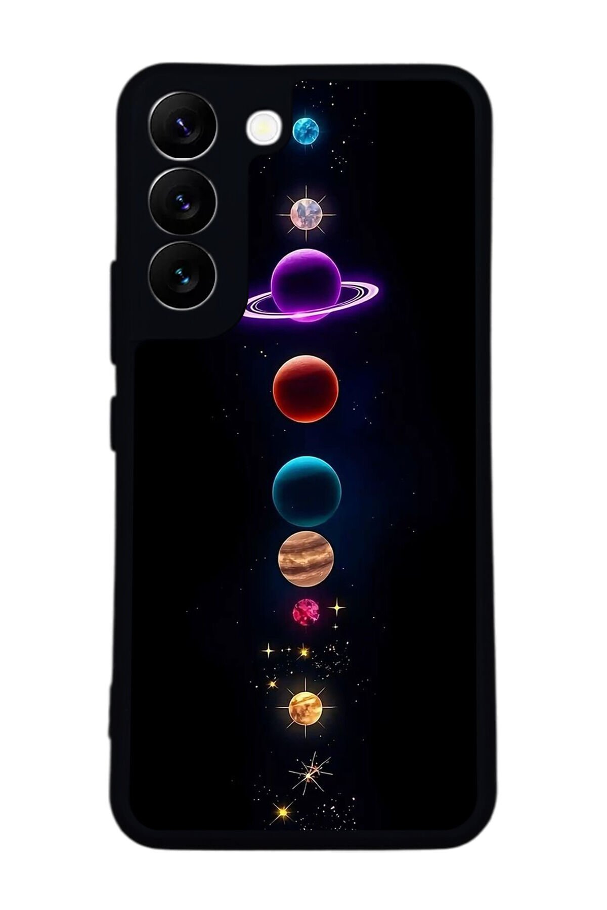 Samsung Galaxy S22 Uyumlu Uzay Tasarımlı Glossy Premium Kılıf