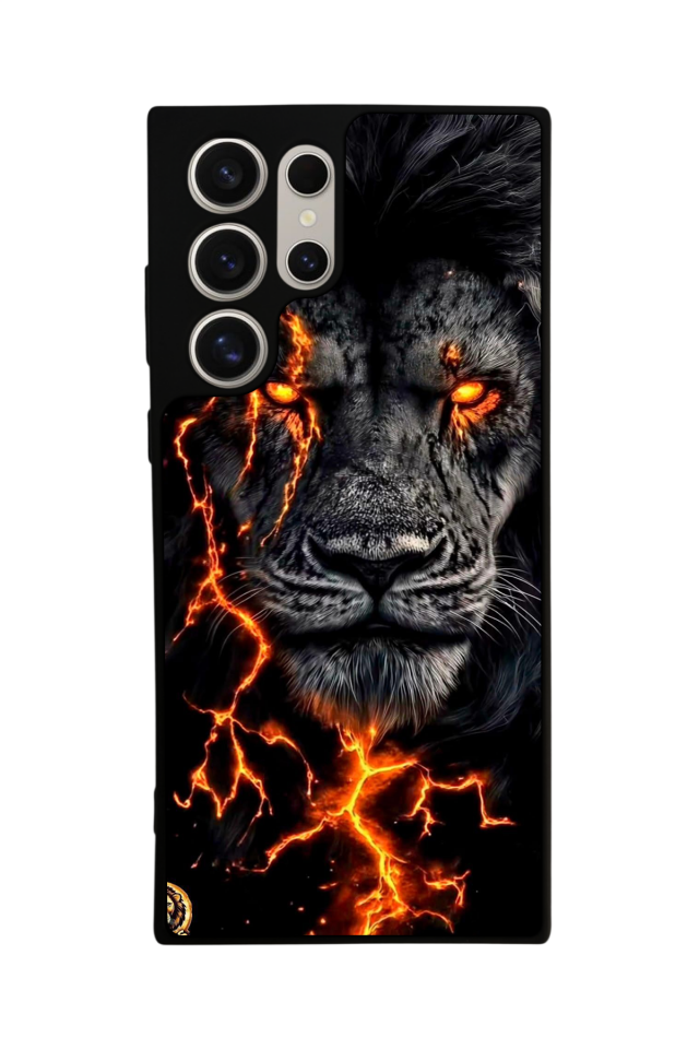 Samsung Galaxy S22 Ultra Uyumlu Aslan Tasarımlı Glossy Premium Kılıf