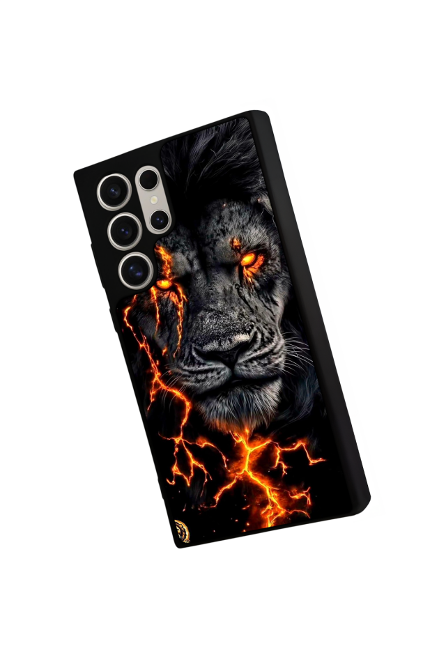 Samsung Galaxy S22 Ultra Uyumlu Aslan Tasarımlı Glossy Premium Kılıf