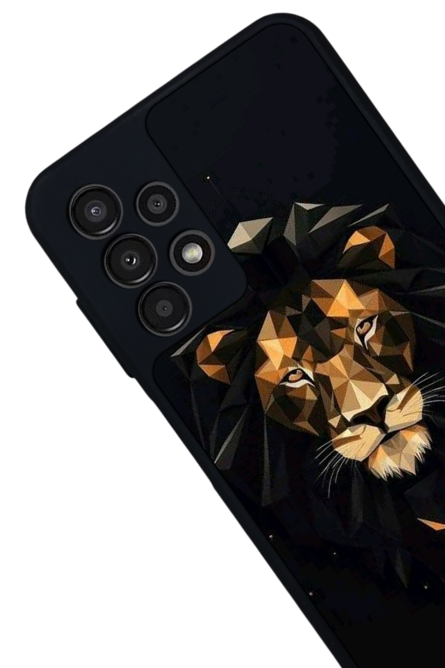 Samsung Galaxy A23 Uyumlu Aslan Tasarımlı Glossy Premium Kılıf