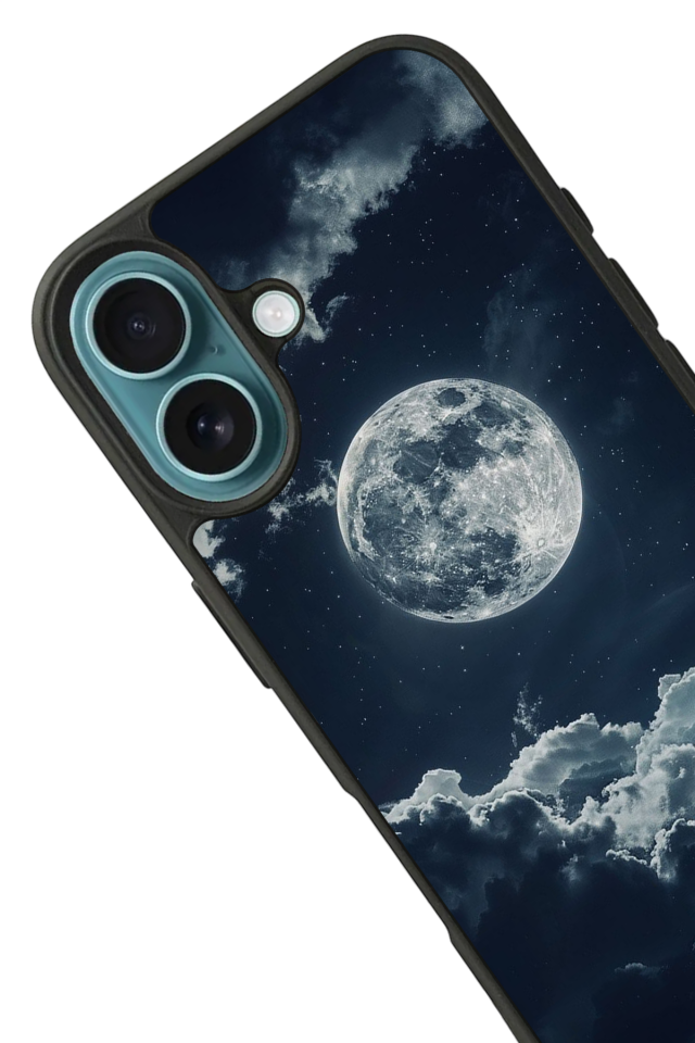 iPhone 16 Plus Uyumlu Ay Tasarımlı Glossy Premium Kılıf