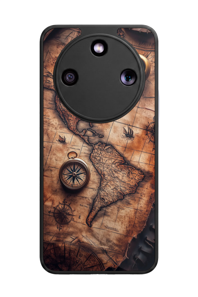 Honor Magic 8 Lite Uyumlu Harita Tasarımlı Glossy Premium Kılıf