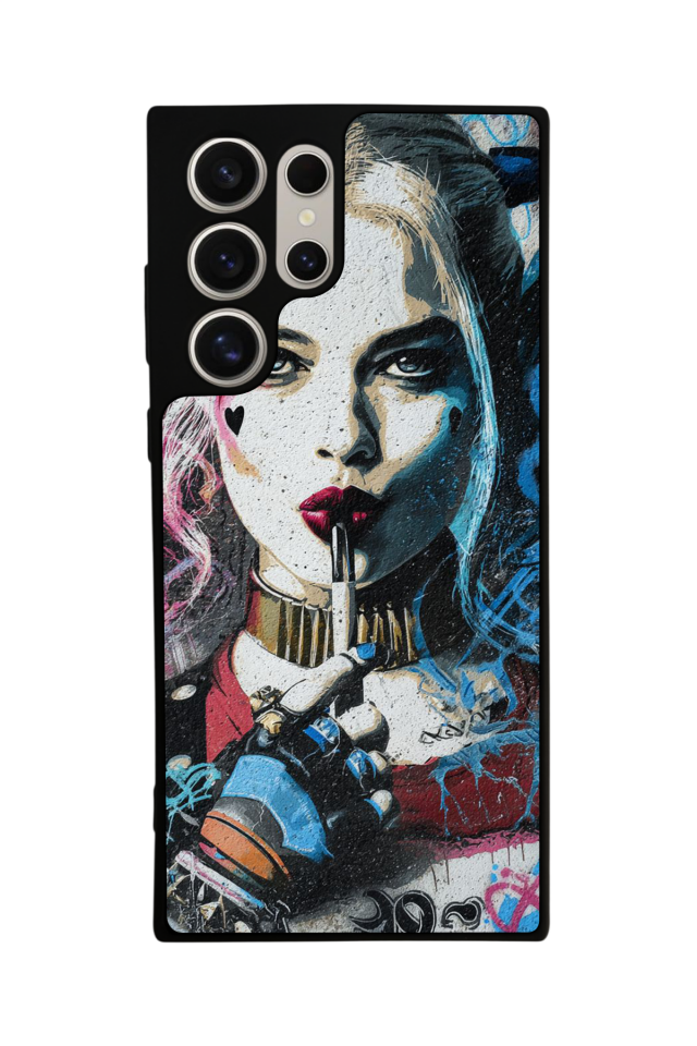 Samsung Galaxy S22 Ultra Uyumlu HarleyQueen Tasarımlı Glossy Premium Kılıf