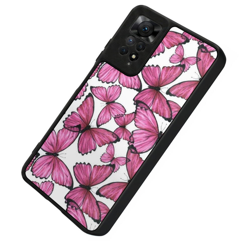 Xiaomi Redmi Note 12 Pro Uyumlu Kelebek Tasarımlı Glossy Premium Kılıf