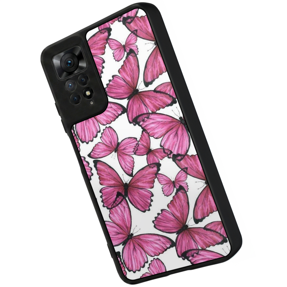 Xiaomi Redmi Note 12 Pro Uyumlu Kelebek Tasarımlı Glossy Premium Kılıf