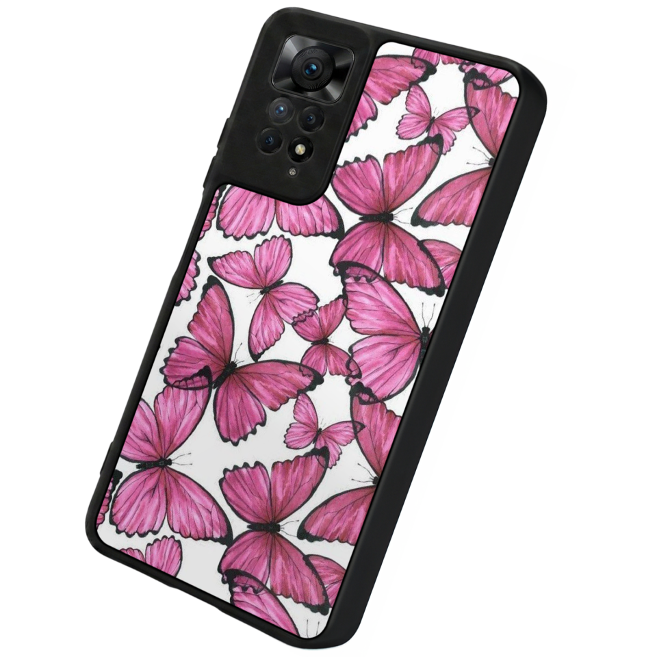 Xiaomi Redmi Note 12 Pro Uyumlu Kelebek Tasarımlı Glossy Premium Kılıf