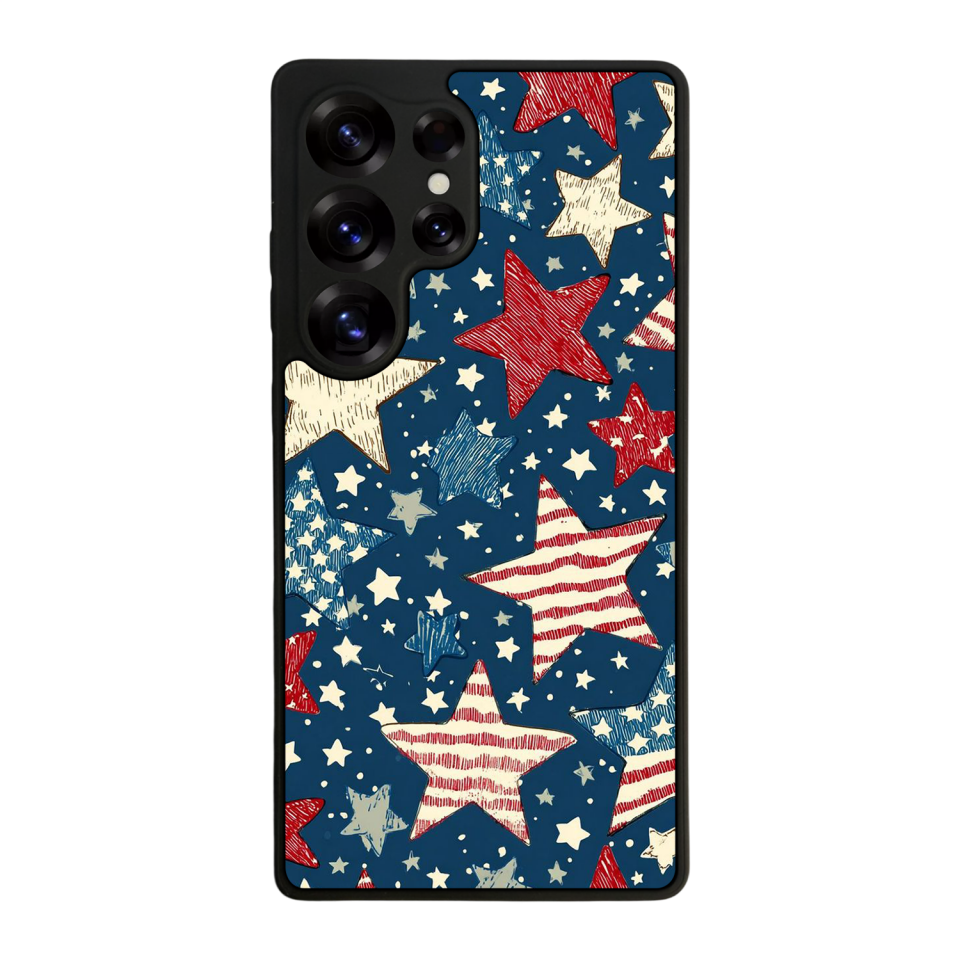 Samsung Galaxy S25 Ultra Uyumlu Retro Yildizlar Tasarımlı Glossy Premium Kılıf