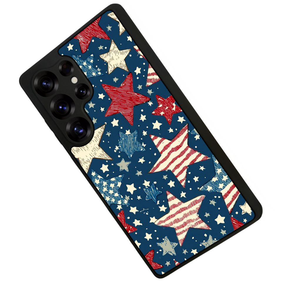 Samsung Galaxy S25 Ultra Uyumlu Retro Yildizlar Tasarımlı Glossy Premium Kılıf