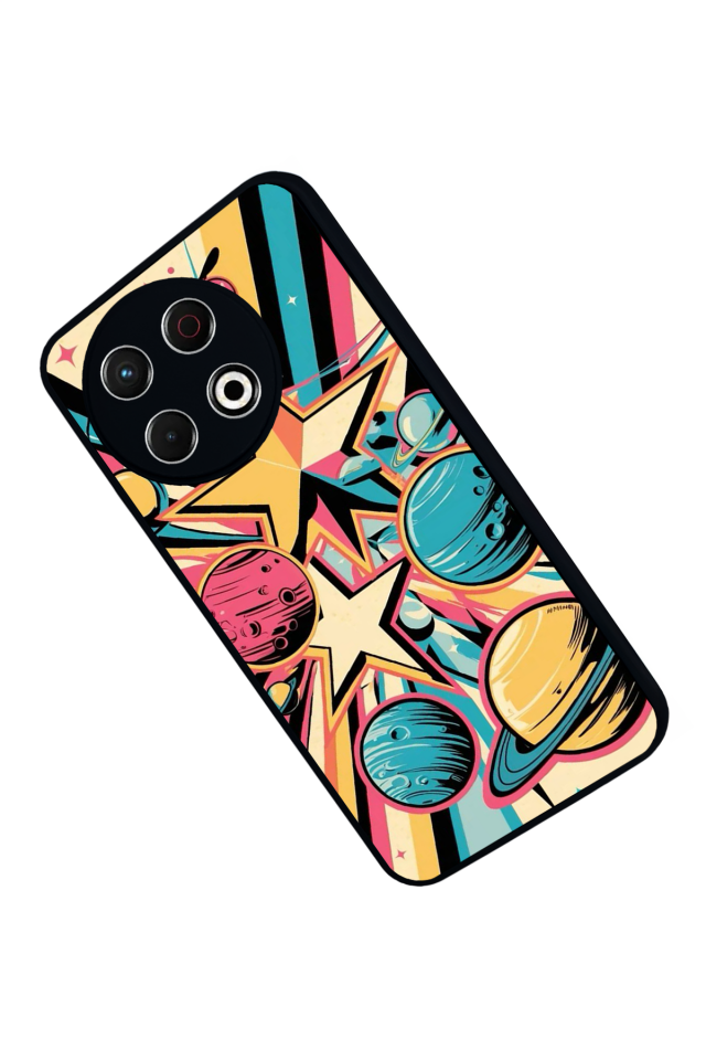 Tecno Spark 30 Pro Uyumlu Uzay Tasarımlı Glossy Premium Kılıf