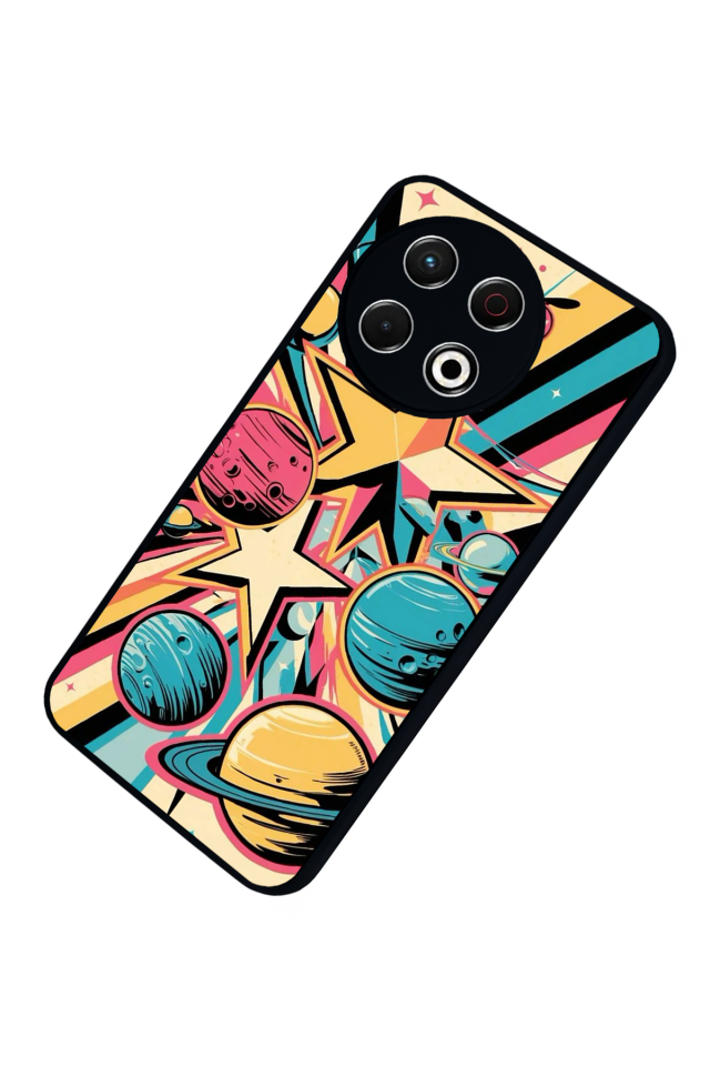 Tecno Spark 30 Pro Uyumlu Uzay Tasarımlı Glossy Premium Kılıf