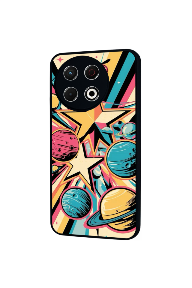 Tecno Spark 30 Pro Uyumlu Uzay Tasarımlı Glossy Premium Kılıf