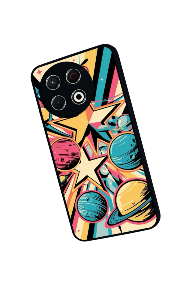 Tecno Spark 30 Pro Uyumlu Uzay Tasarımlı Glossy Premium Kılıf