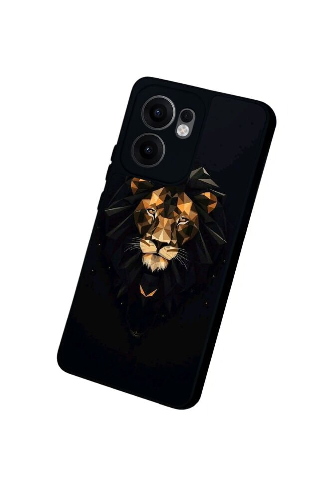 Oppo Reno 13F Uyumlu Aslan Tasarımlı Glossy Premium Kılıf