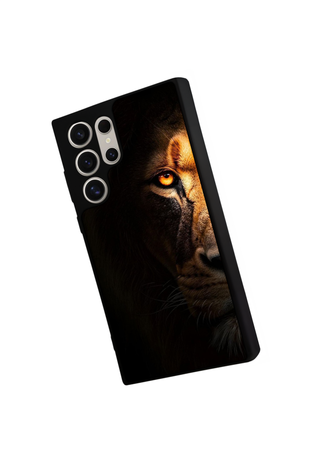 Samsung Galaxy S22 Ultra Uyumlu Aslan Tasarımlı Glossy Premium Kılıf