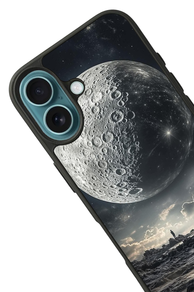 iPhone 16 Plus Uyumlu Ay Tasarımlı Glossy Premium Kılıf