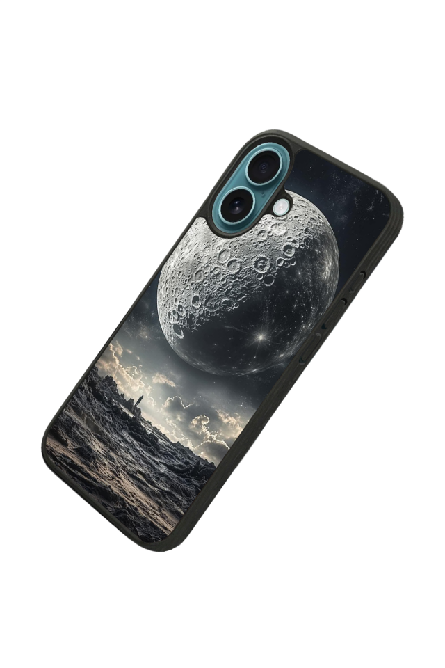 iPhone 16 Plus Uyumlu Ay Tasarımlı Glossy Premium Kılıf