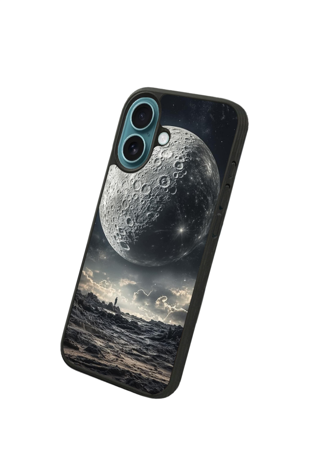 iPhone 16 Plus Uyumlu Ay Tasarımlı Glossy Premium Kılıf