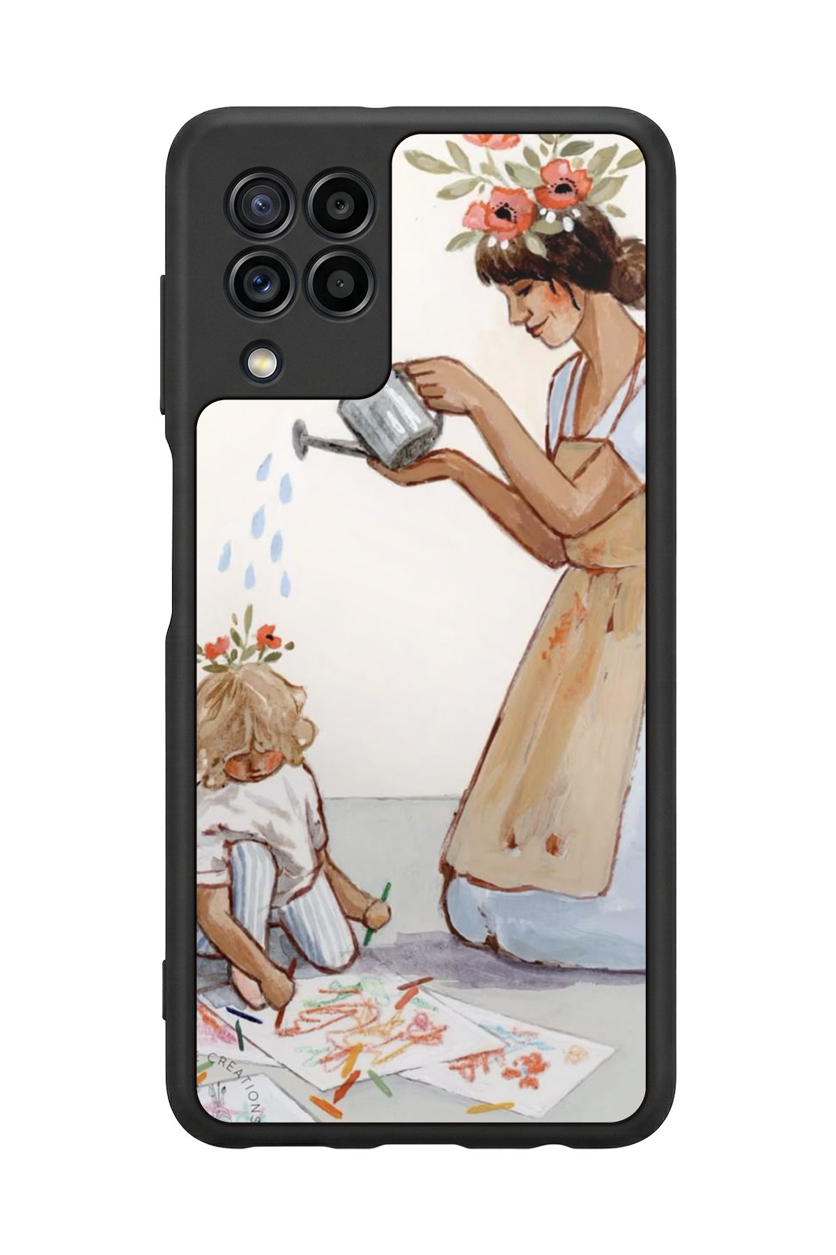 Samsung Galaxy M22 Uyumlu Kalp Love Tasarımlı Glossy Premium Kılıf